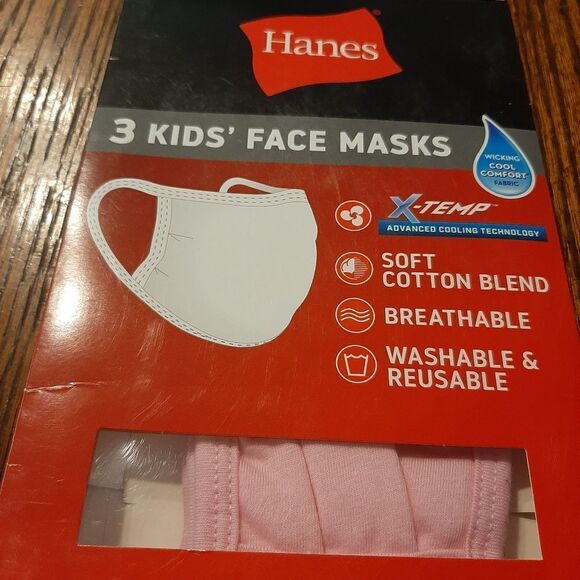 New NINE Hanes X-Temp Kids 5-12 Facemasks- 6 Pink 3 White Cooling Techno… - Picture 2 of 5